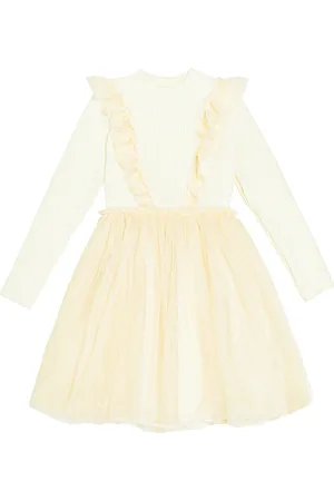 Donsje Vestido Flovos acanalado de tul