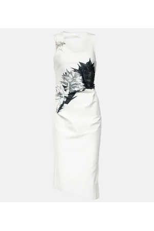 JACQUES WEI Vestido midi de novia estampado