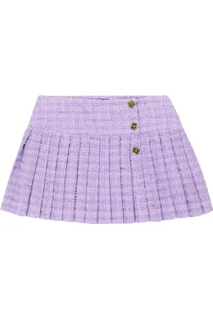 VERSACE Falda de tweed plisada con Medusa