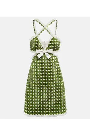 Giambattista Valli Vestido corto de gabardina estampado