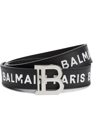 Balmain Cinturón de piel estampado con logo