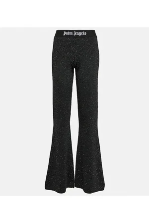 Palm Angels Pantalones flared de tiro bajo