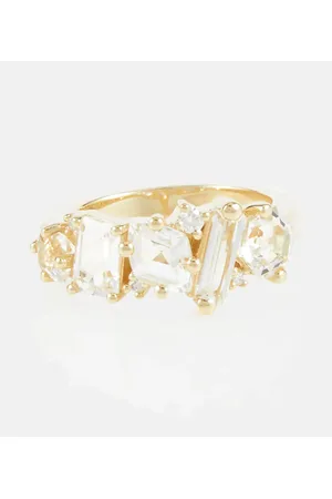 Suzanne Kalan Anillo Nadima Glimmer en oro de 14 ct con diamantes y topacios