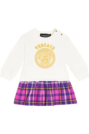 VERSACE Bebé - vestido en jersey de algodón con logo