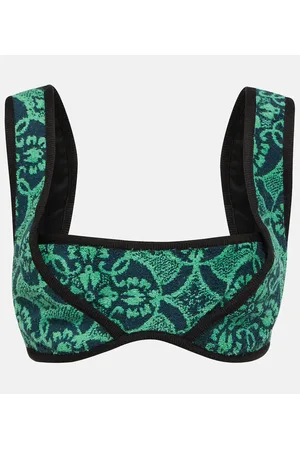 Marine Serre Bralette de terry estampado