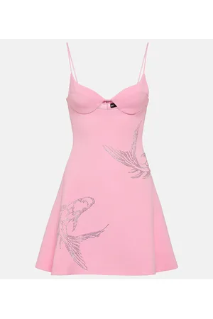 DAVID KOMA Vestido corto con cristales