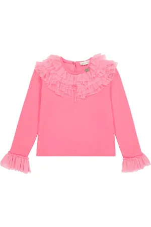 MONNALISA Blusa en mezcla de algodón con volantes