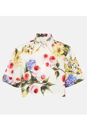 Dolce & Gabbana Camisa cropped de popelín de algodón