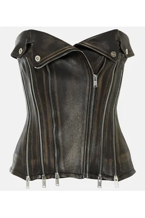 DION LEE Top sin tirantes de piel