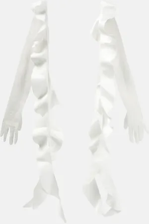 DAVID KOMA Guantes de encaje con volantes