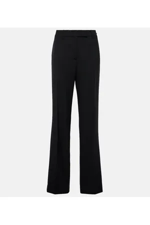 Prada Pantalones rectos de lana de tiro alto