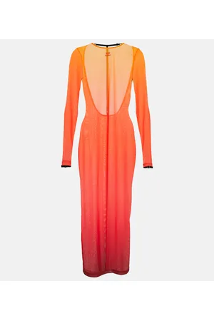 Courrèges Courrèges Vestido midi Gradient semitranslúcido