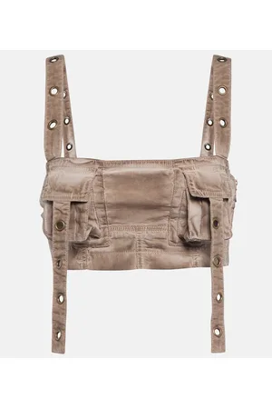 BLUMARINE Crop top en denim