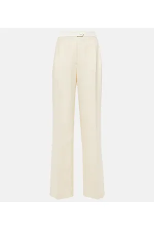 Etro Pantalones rectos de algodón y lana