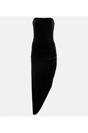 Norma Kamali Vestido midi asimétrico sin tirantes