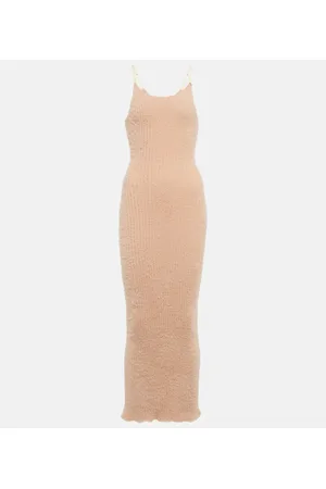 Maison Margiela Vestido midi de punto acanalado