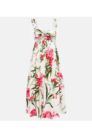 Dolce & Gabbana Vestido midi en popelín de algodón