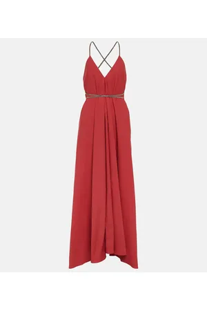 Brunello Cucinelli Vestido largo en popelín de algodón