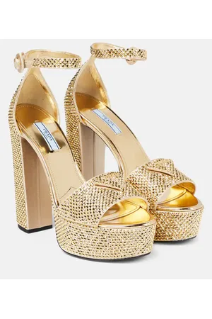 Prada Sandalias de satén adornadas