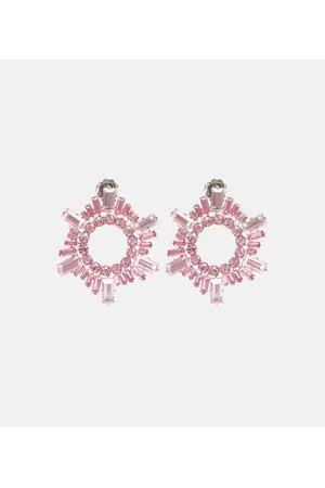 Amina Muaddi Pendientes Begum Mini adornados con cristales