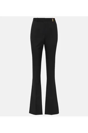 VERSACE Pantalones flared de mezcla de lana