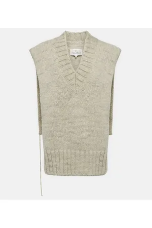 Maison Margiela Chaleco de alpaca, algodón y lana