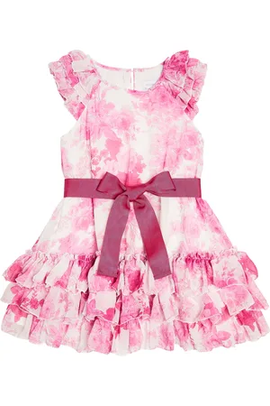 MONNALISA Vestido de georgette con lazo floral