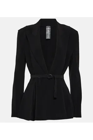 Norma Kamali Blazer de jersey con peplum y cinturón