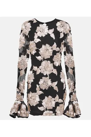 ROTATE Vestido corto de malla floral