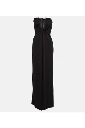 CHRISTOPHER ESBER Vestido largo fruncido sin tirantes