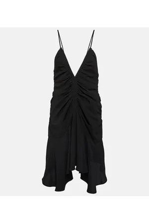 Isabel Marant Vestido corto Uziela de crepé fruncido