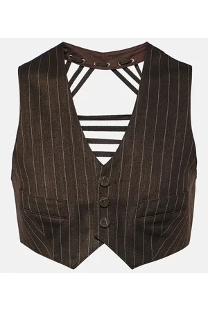 Jean Paul Gaultier Chaleco de mezcla de lana cropped