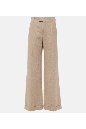 Brunello Cucinelli Pantalones flared de mezcla de lana