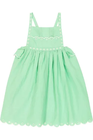 Stella McCartney Vestido de lino y algodón bordado