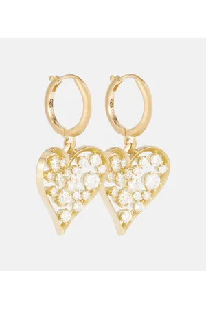 Jade Trau Argollas Margot Heart de oro de 18 ct con diamantes