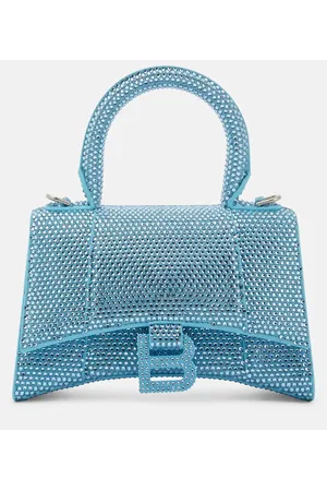 Balenciaga Tote Hourglass Mini de ante adornado