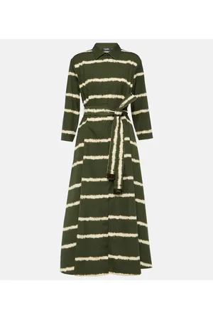 Max Mara Vestido midi Olanda de algodón a rayas