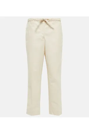 Jil Sander Pantalones de algodón en tiro alto