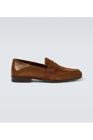Manolo Blahnik Mocasines penny Plymouth de ante y piel