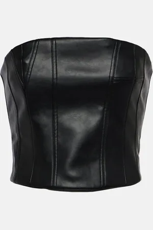 AMIRI Top bustier de piel sintética