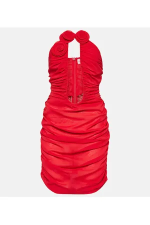 MAGDA BUTRYM Vestido corto en mezcla de seda con aplique