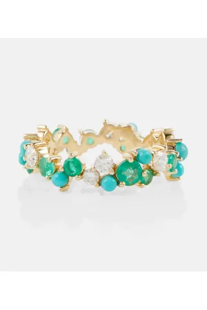 Sydney Evan Anillo de oro de 14 ct con diamantes y esmeraldas