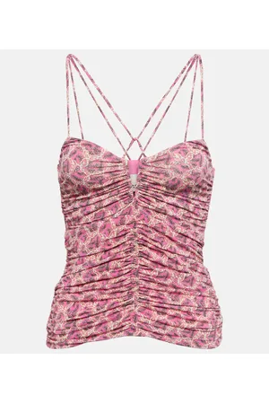 Isabel Marant Top Leila de jersey fruncido estampado