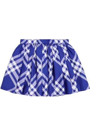 Burberry Falda plisada de algodón a cuadros