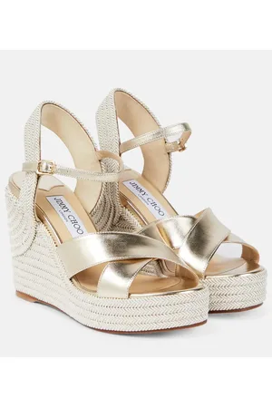 Jimmy Choo Sandalias Dellena 100 de piel metalizada
