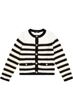 Balmain Cárdigan en mezcla de lana a rayas