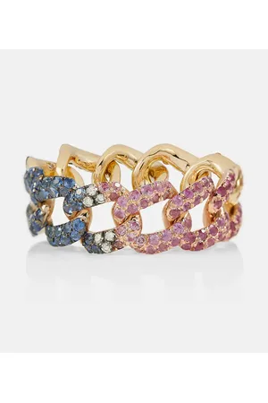 Shay Anillo Rainbow Pavé Medium Link de oro de 18 ct con diamantes