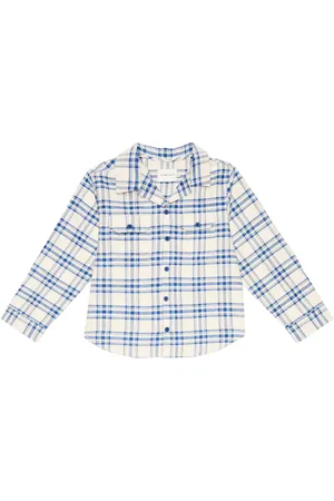 The New Society Camisa Jean de algodón a cuadros