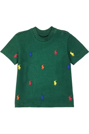 Ralph Lauren Bebé - camiseta en piqué de algodón bordada