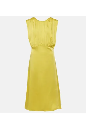Jil Sander Vestido midi fruncido